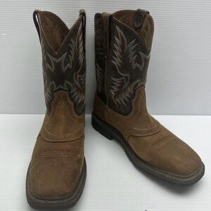 Ariat Tan and Brown Western Boots SOFT TOE/10EE